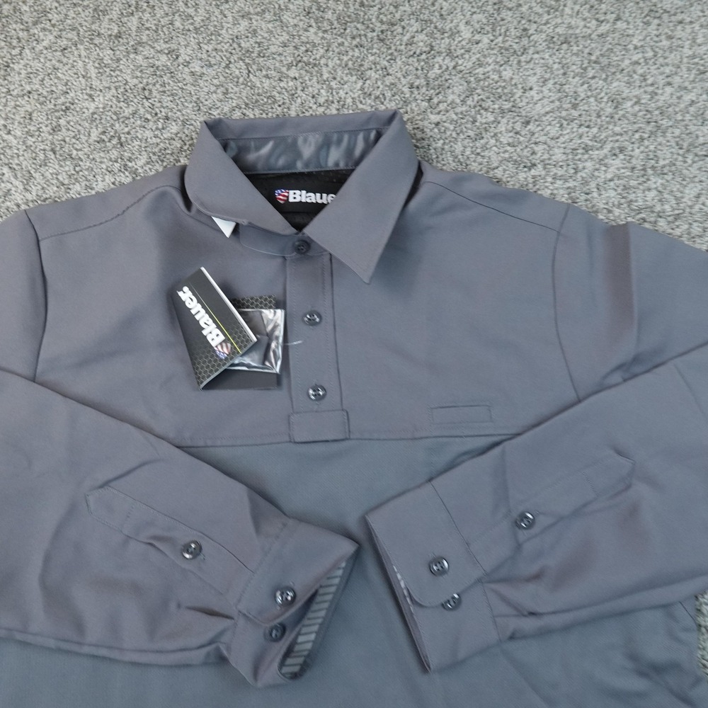 NEW Blauer Polo Shirt Mens L Gray Long Sleeve Armorskin Base Uniform Duty Work